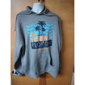 Tampa Florida Beach Crew Gray Men’s Large Pullover Hooded Sweatshirt